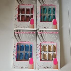 Metallic Acrylic Nail Set
